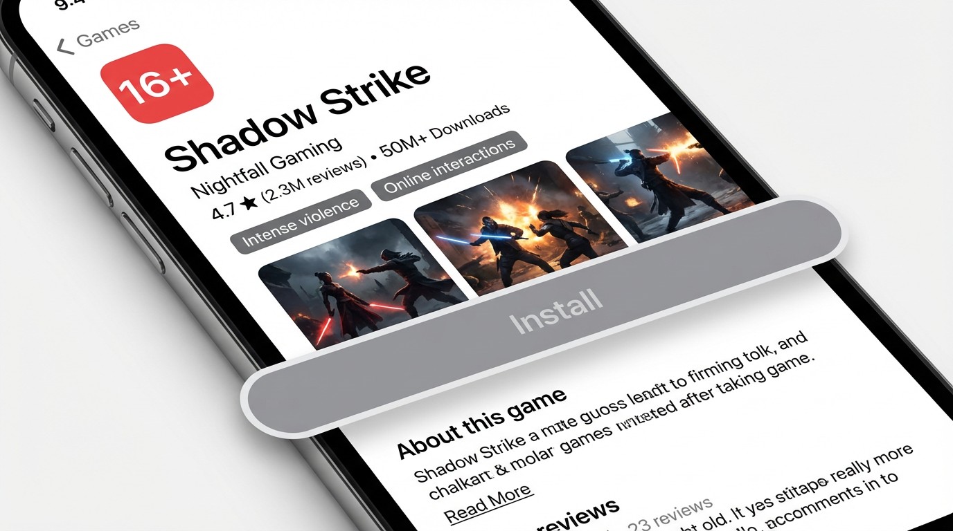 Shadow Strike game store listing showing 16+ rating